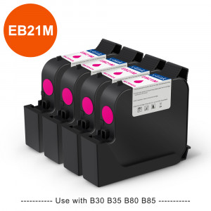 v4ink BENTSAI Original Water-Based EB21M Ink Cartridge Replacement for B30 B80 Series Handheld printer, Magenta, 4 Packs